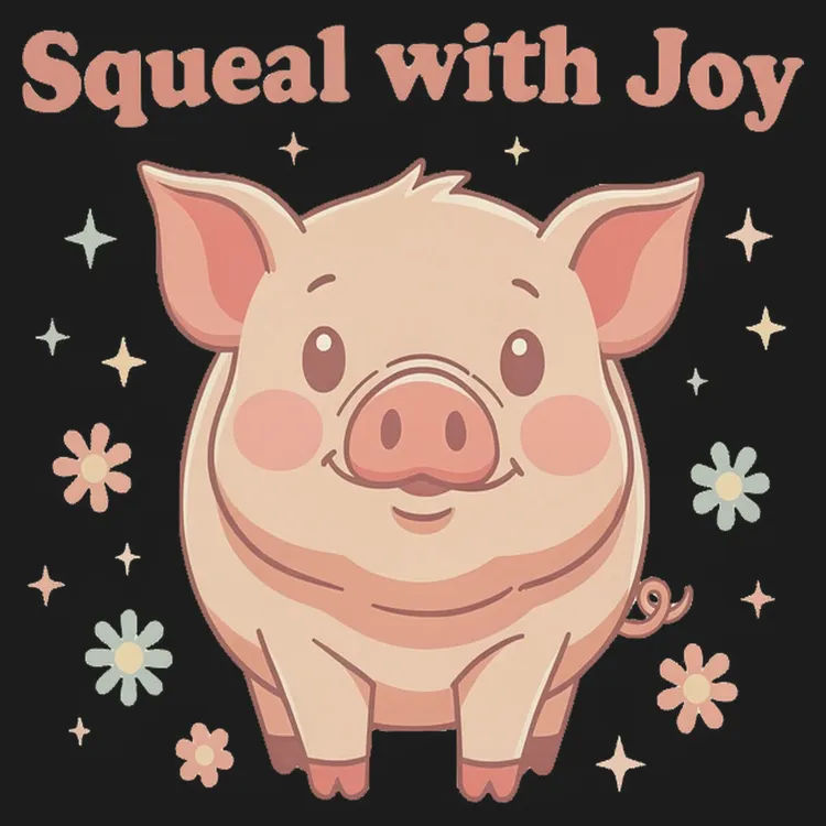 Squeal with Joy Cute Pig Tee