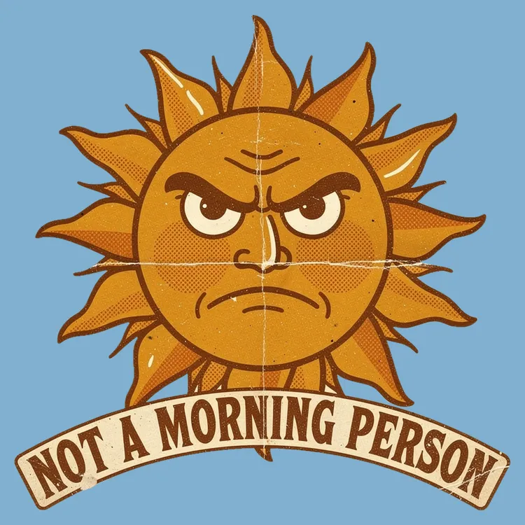 Not A Morning Person – Retro Sun Tee