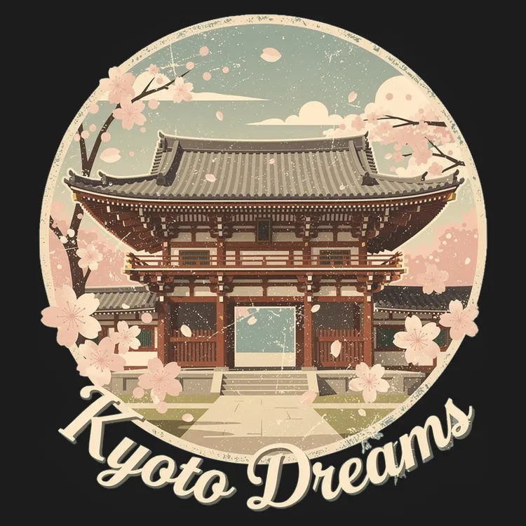 Kyoto Stamp — Sakura & Temple