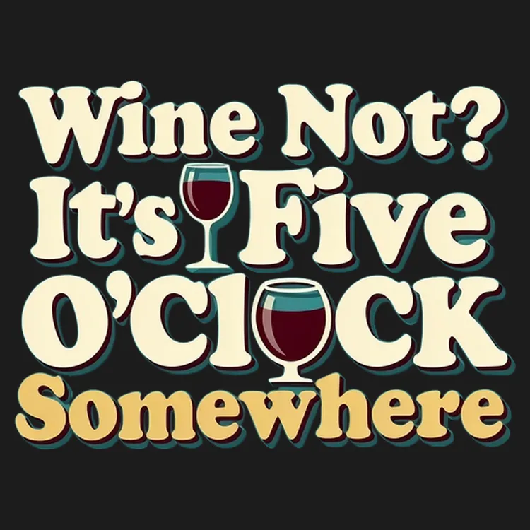 Wine O'Clock Humor Tee