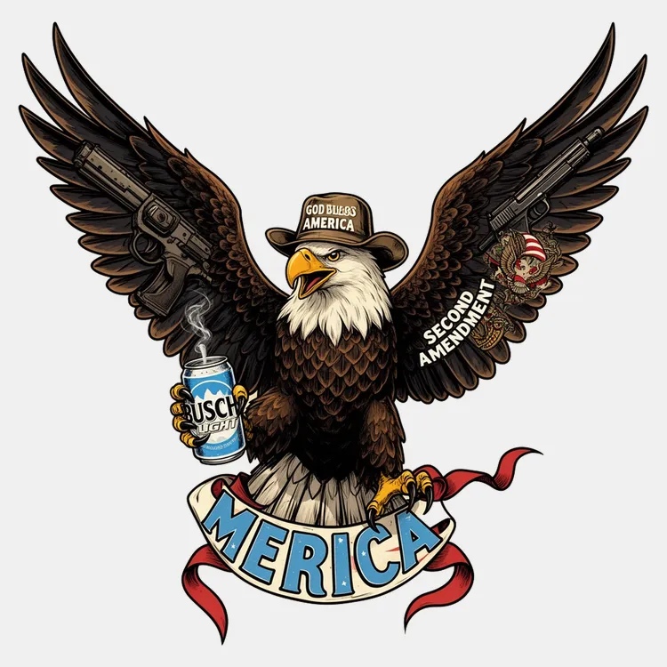 Merica Eagle with Guns & Beer