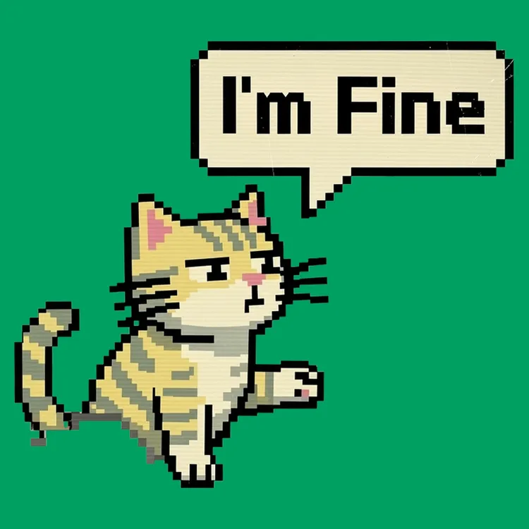 I'm Fine Coughing Cat Tee