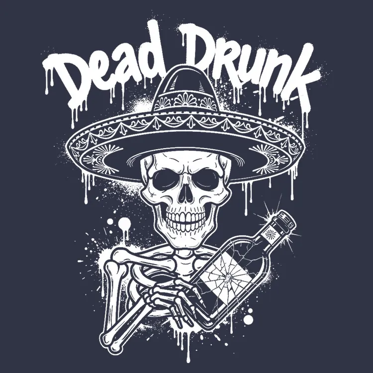 Dead Drunk Skeleton Art
