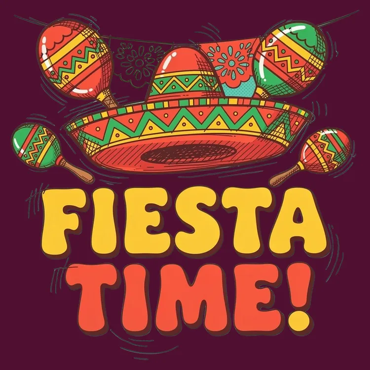 Vibrant Fiesta Time T-Shirt