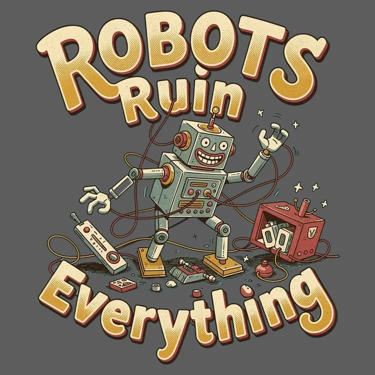 Retro Robot Mischief Tee