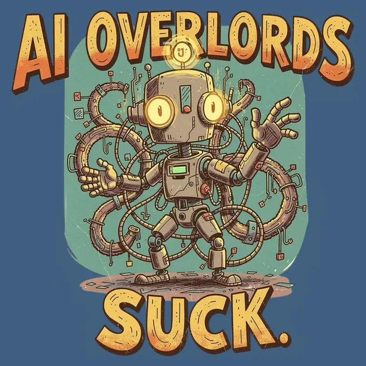 AI Overlords Retro Robot Tee