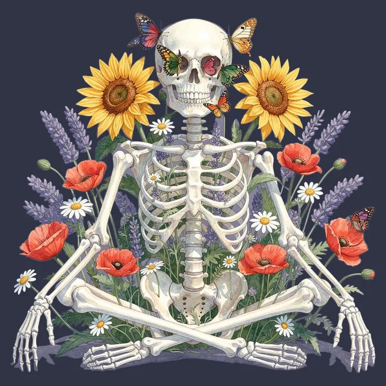 Bloom Where You're Planted Skeleton Tee