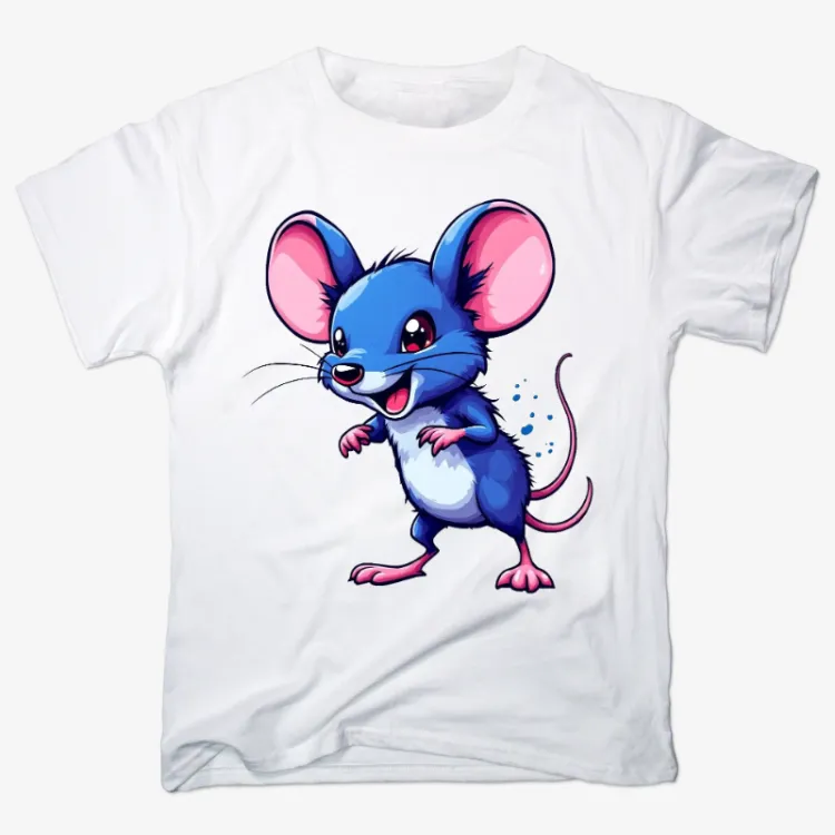 Blue Anime Mouse Tee