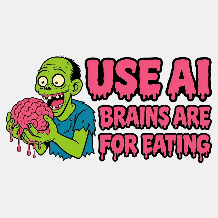Use AI Brains Are For Eating Zombie Graphic