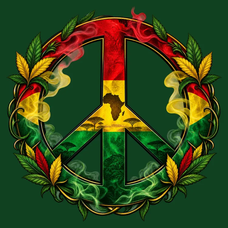 Peace Sign and Rasta Colors! Irie!!!