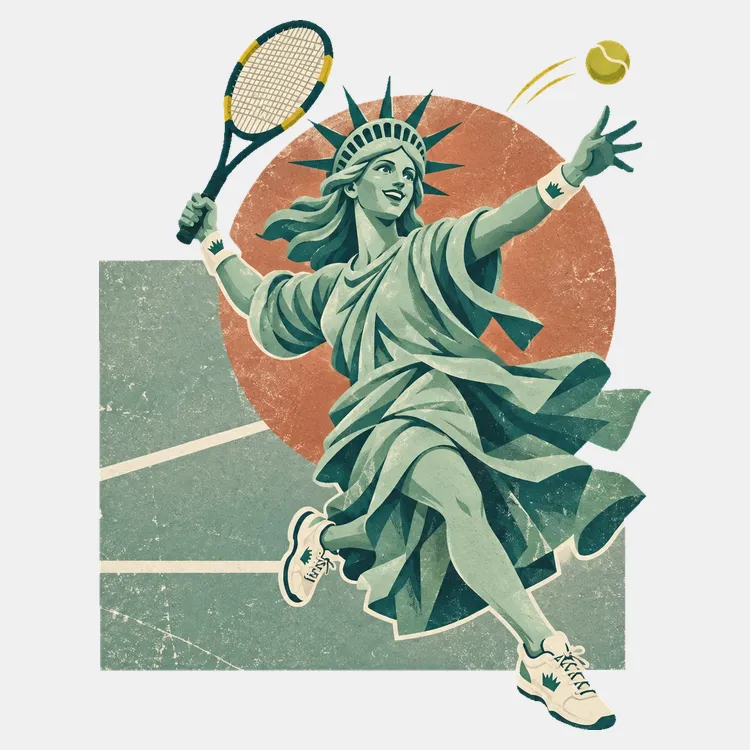 Statue of Liberty Playing Tennis