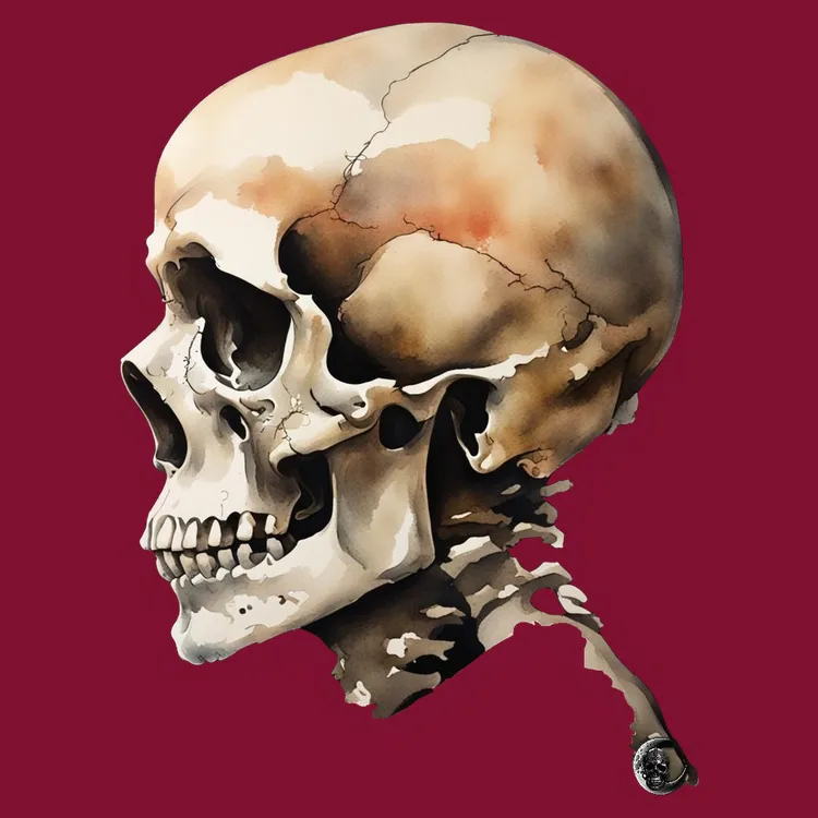Realistic Skull Profile Art