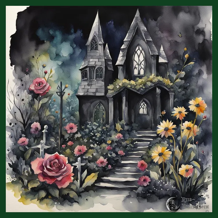 Haunted House with Flowers