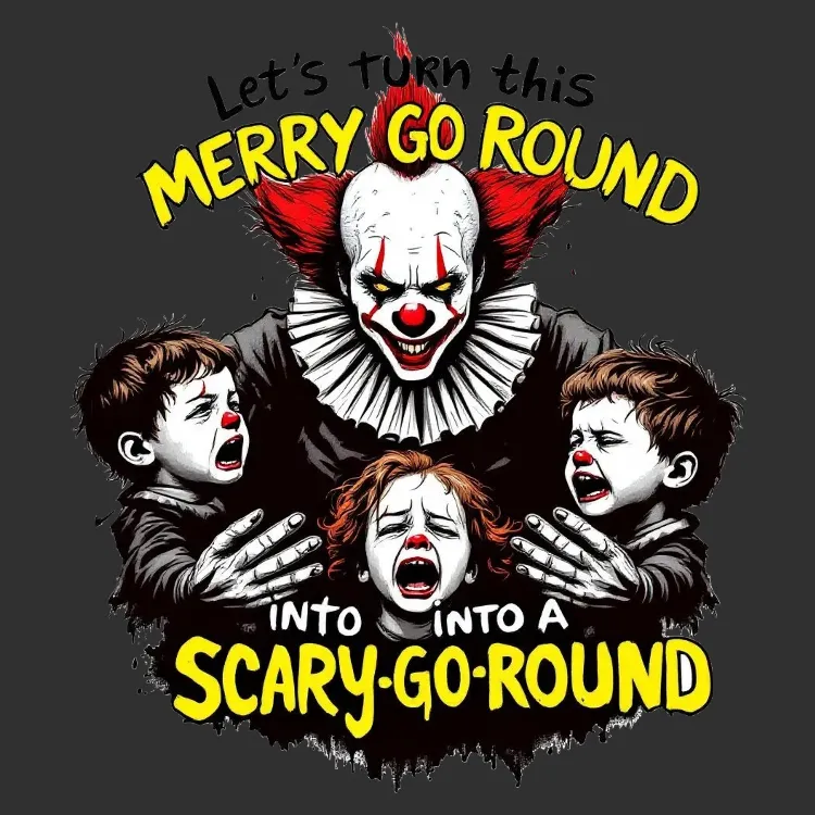 Scary-Go-Round Clown Tee