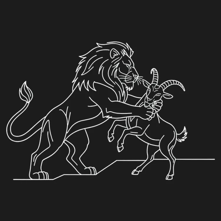 Majestic Lion Line Art Tee